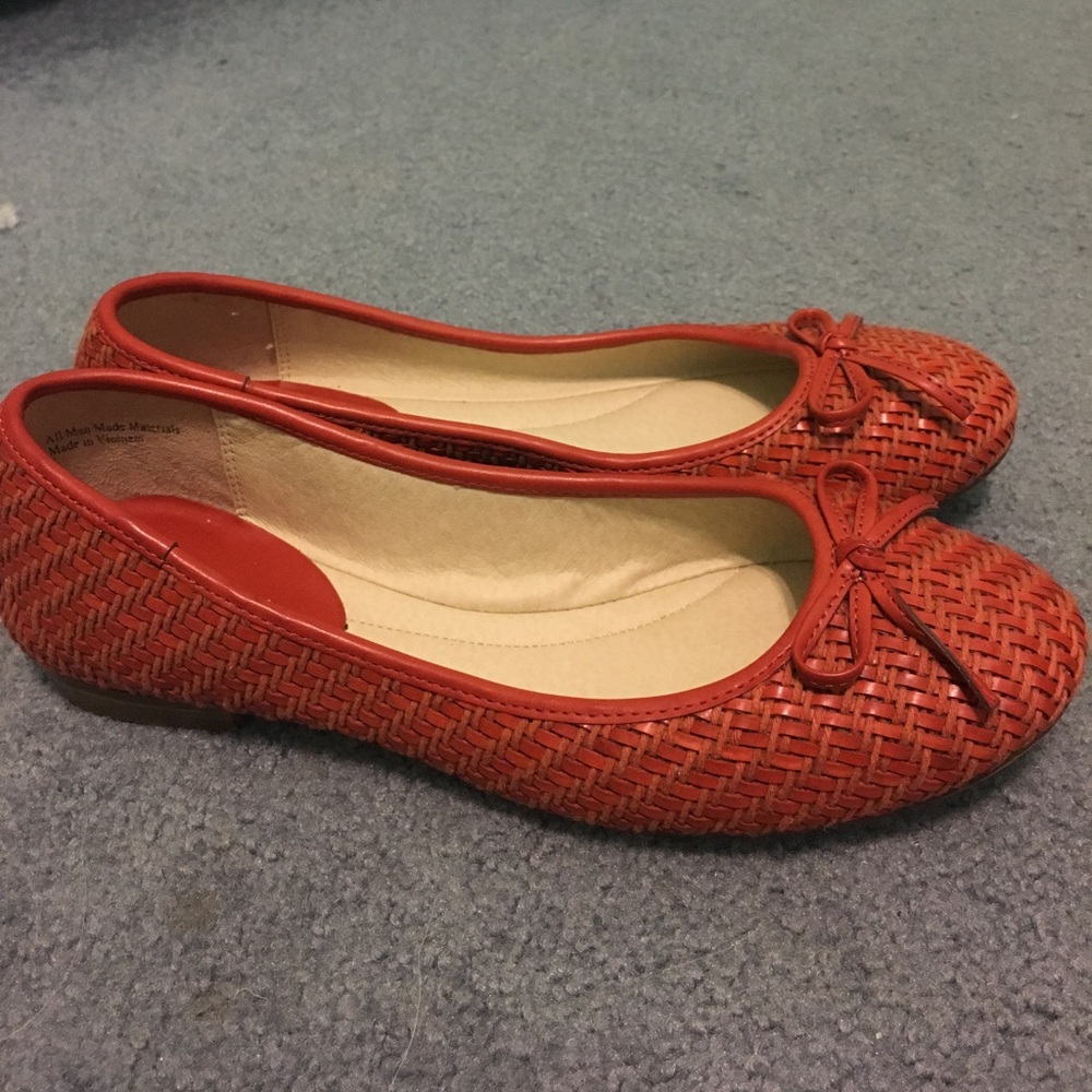 Orange ballet flats